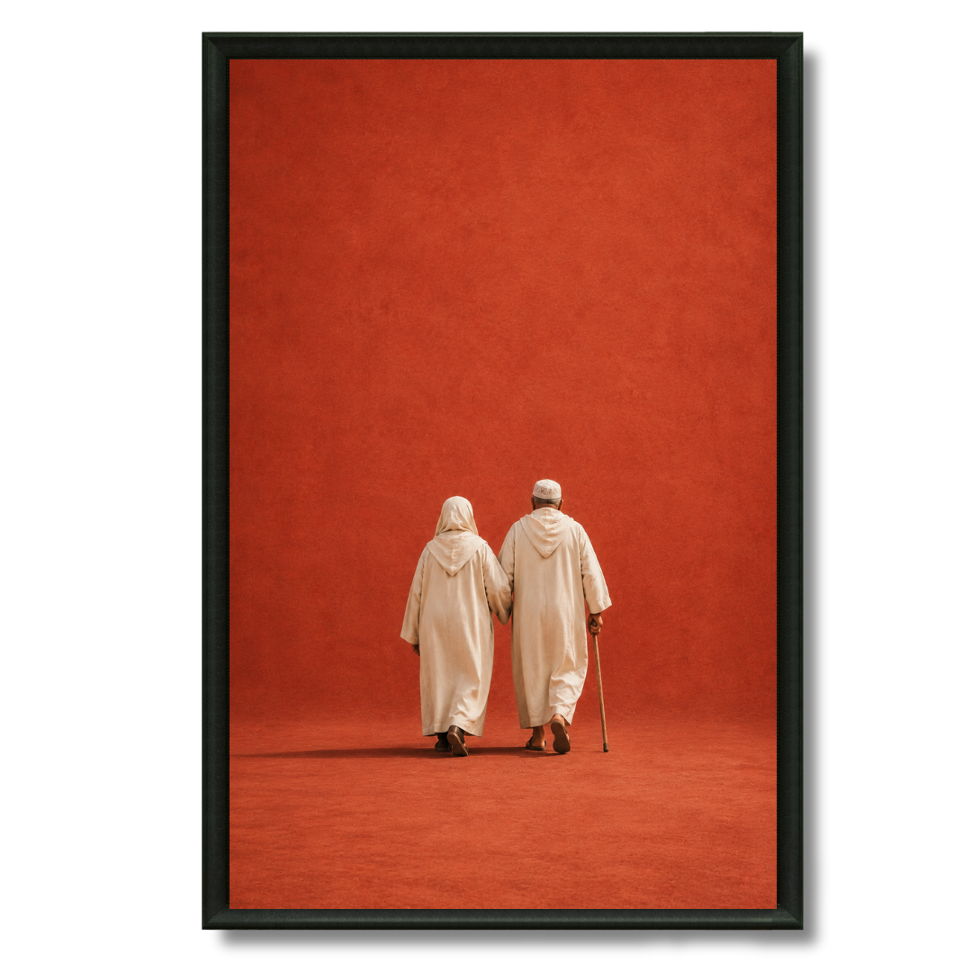 Tableau marocain – L’amour Marocain version terracota – XS : 30x20cm, Tableau en toile, Pas de cadre
