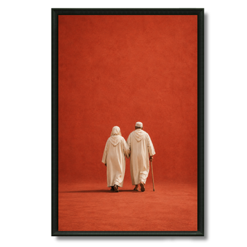 Tableau marocain – L’amour Marocain version terracota – XS : 30x20cm, Tableau en toile, Pas de cadre