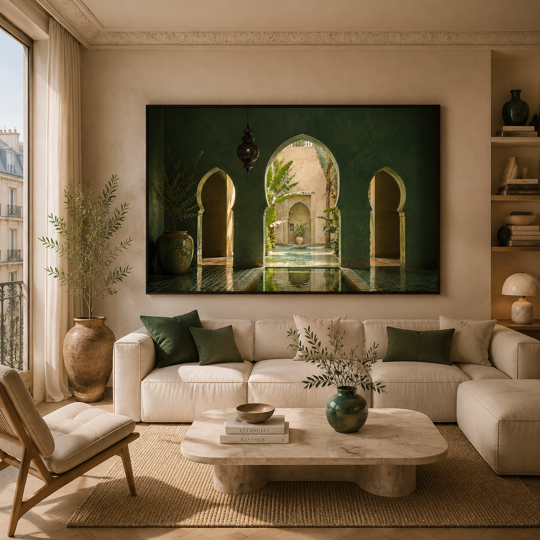 Tableau marocain – le Riad emeraude – XS : 30x20cm, Tableau en toile, Pas de cadre