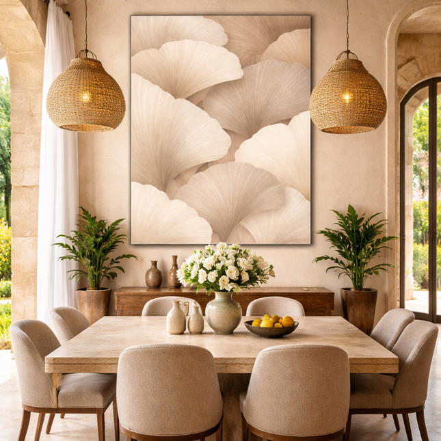 Tableau Art déco – Feuilles Sable