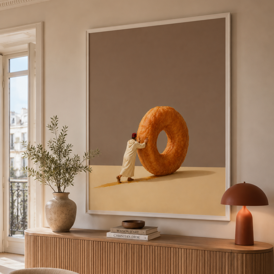 Tableau marocain – Sfenj Roue – XS : 30x20cm, Tableau en toile, Pas de cadre