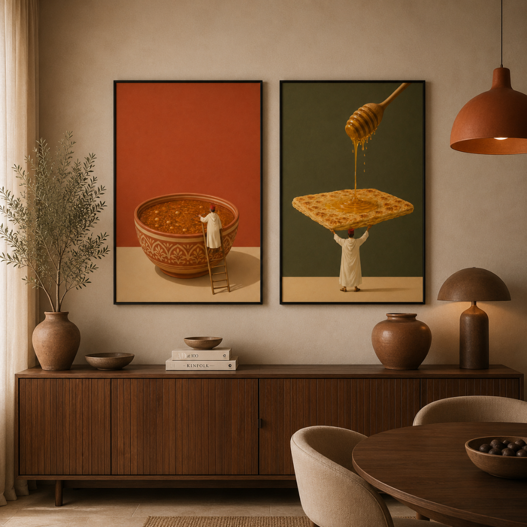 Duo Tableaux - Mssemen vie – 2xXS : 30x20cm, Tableau en toile, Cadre Américain Noir