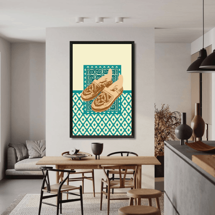 Tableau Marocain - Illustration Babouches Berbères - Kolors France