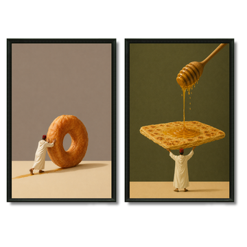 Duo Tableaux - Sfenj & Mssemen – 2xXS : 30x20cm, Tableau en toile, Pas de cadre