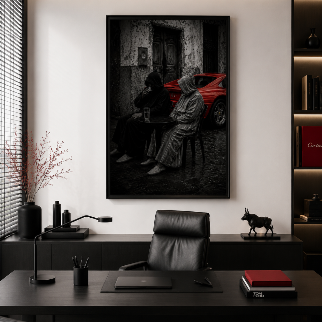 Tableau marocain – Dans une ancienne vie – XS : 30x20cm, Tableau en toile, Cadre Américain Noir