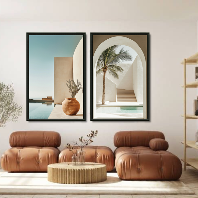 Duo Tableaux Riads Minimalistes