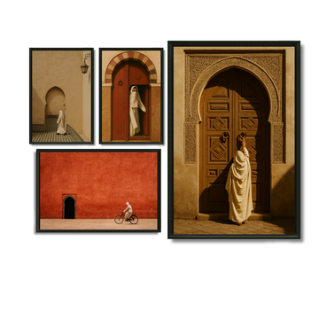 Composition Murale 2 - Le Maroc 1950 – 1x 120Hx80L cm + 1x 60H80L cm + 2x 60H40L, Tableau en toile, Pas de cadre