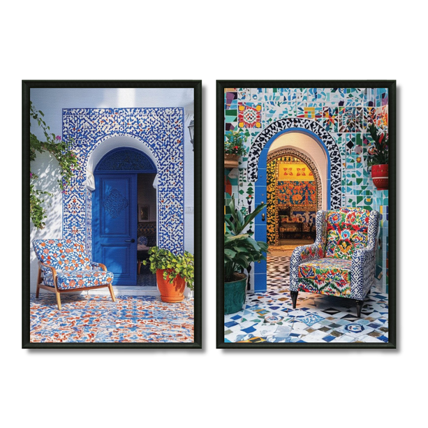Duo Tableaux Riads Colorés
