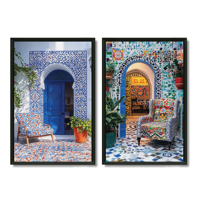 Duo Tableaux Riads Colorés