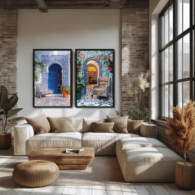 Duo Tableaux Riads Colorés
