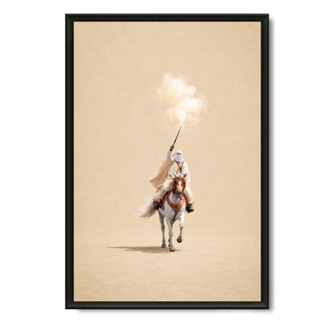 Tableau marocain – Tbourida Beige – XS : 30x20cm, Tableau en toile, Pas de cadre