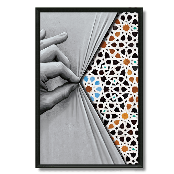 Tableau Marocain - Main & Zellige orange - Kolors France