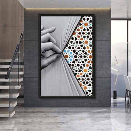 Tableau Marocain - Main & Zellige orange - Kolors France