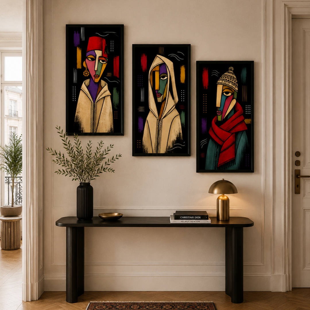 Triptyque picasa black marocain détail