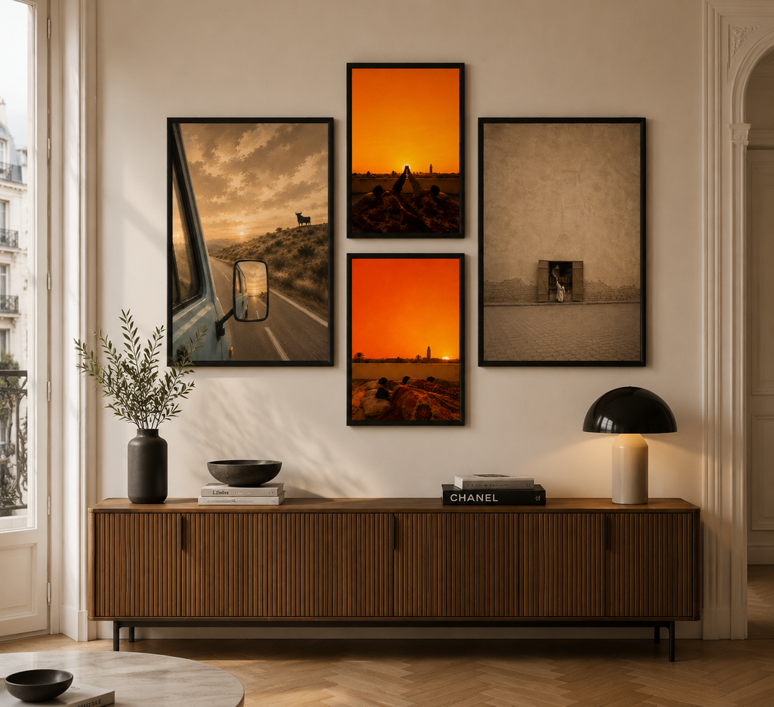 Composition Murale 1 - Souvenir d'enfance – 2x 80H60L cm + 2x 60H40L, Tableau en toile, Pas de cadre