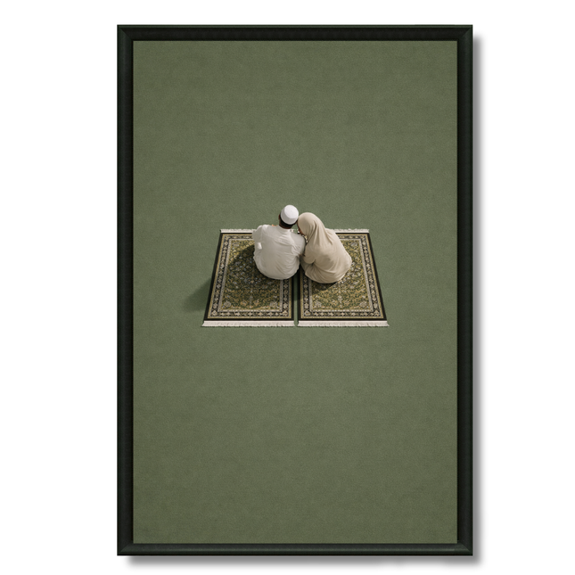 Tableau Islamique – Couple Muslim Vert