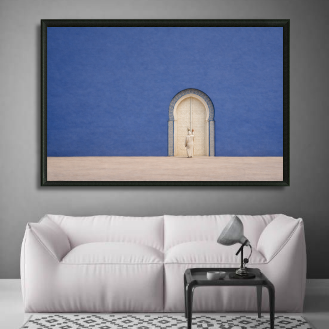 Tableau mur bleu marocain détail