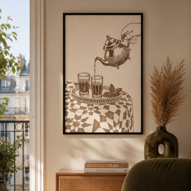 Tableau marocain – La table de thé illustration