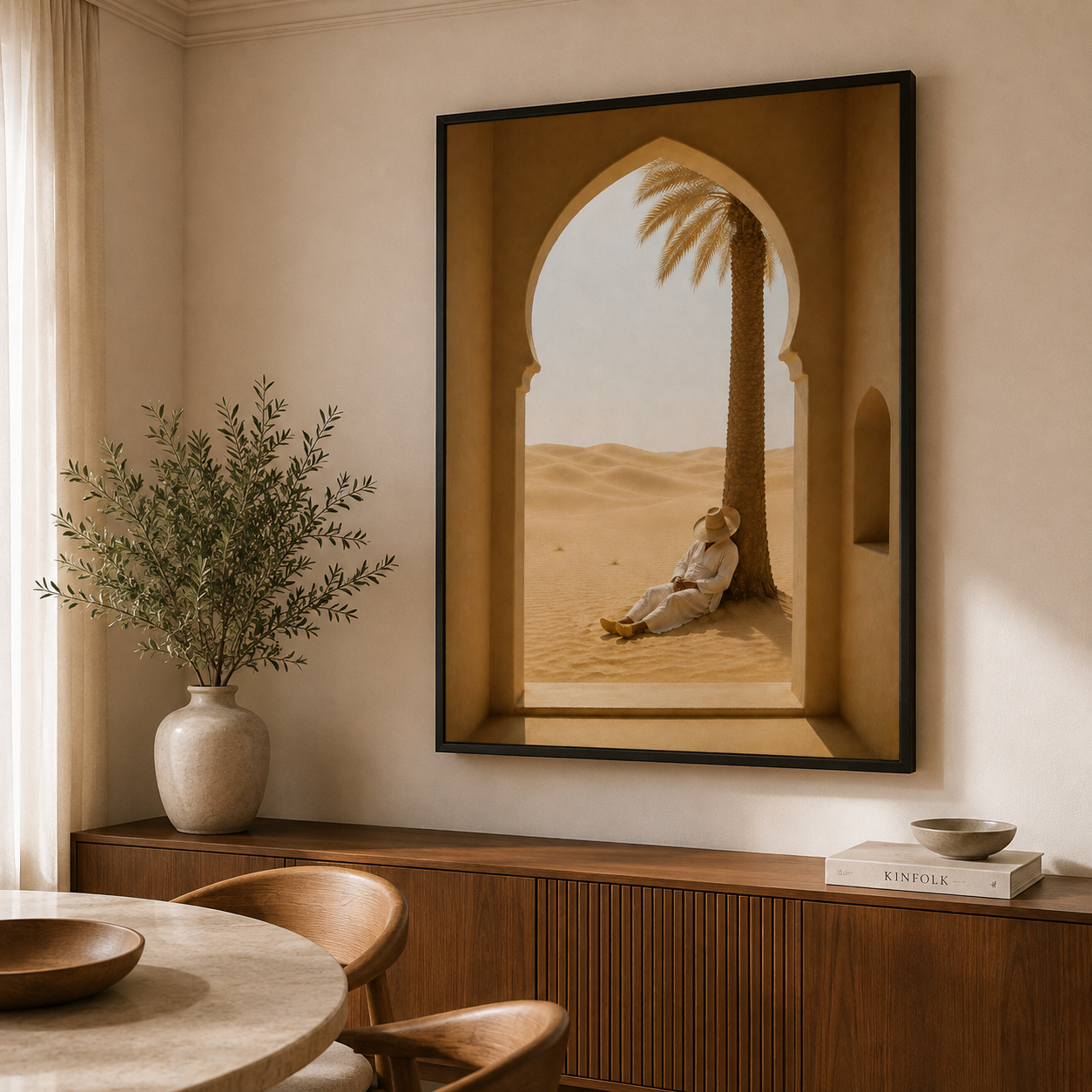 Tableau marocain – Chill vie – XS : 30x20cm, Tableau en toile, Cadre Américain Noir