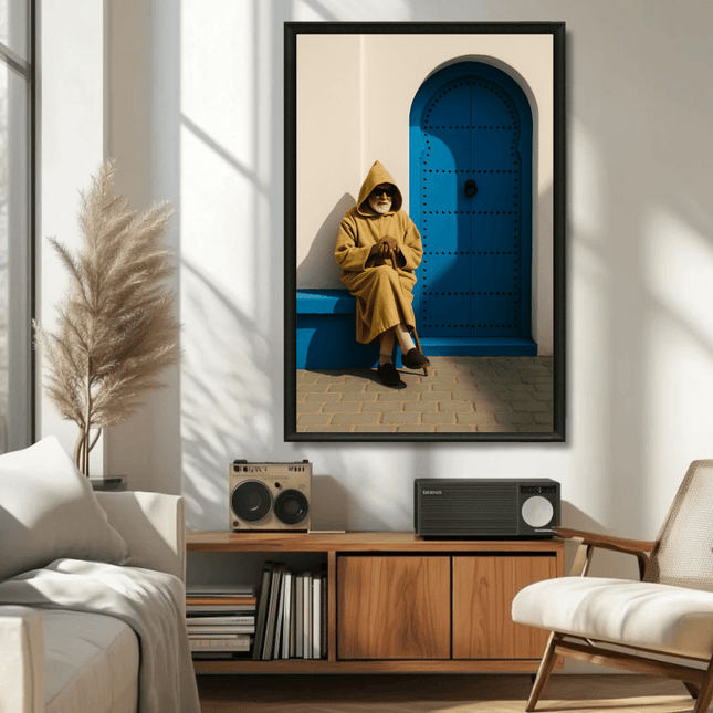 Tableau Marocain - vieil homme à la medina - Kolors France