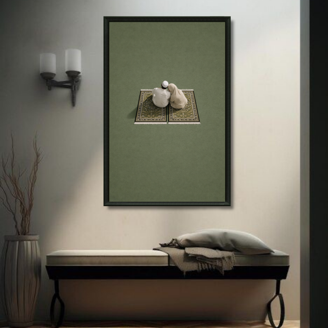 Tableau Islamique – Couple Muslim Vert