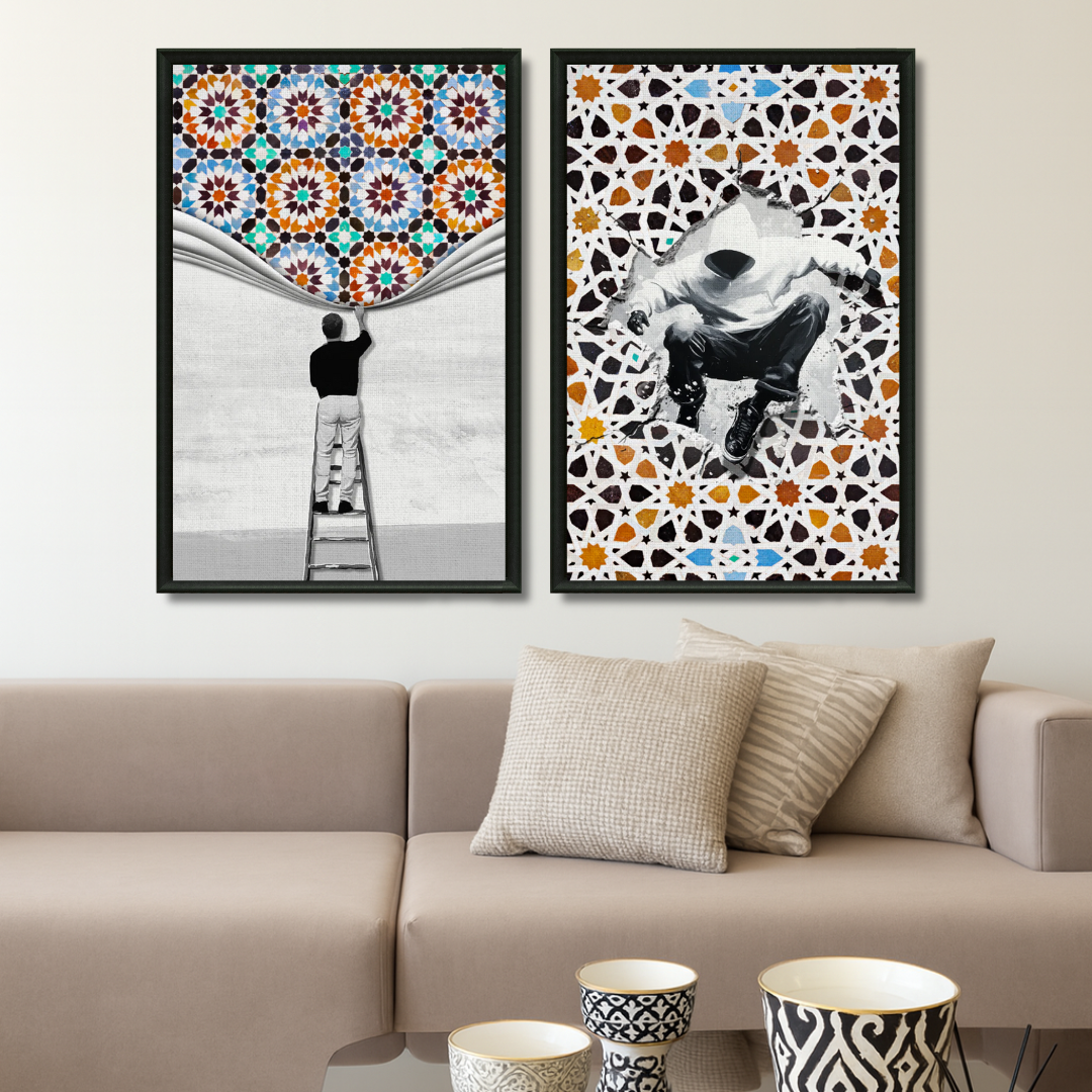 Duo tableaux décalage zellij marocain pack
