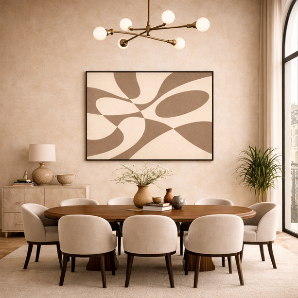 Tableau Art déco – Taupe Géométrique