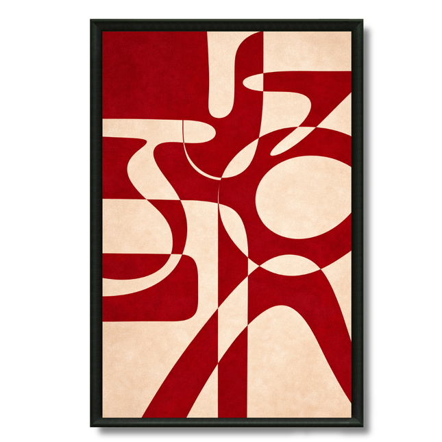 Tableau Art déco – Rouge Géométrique