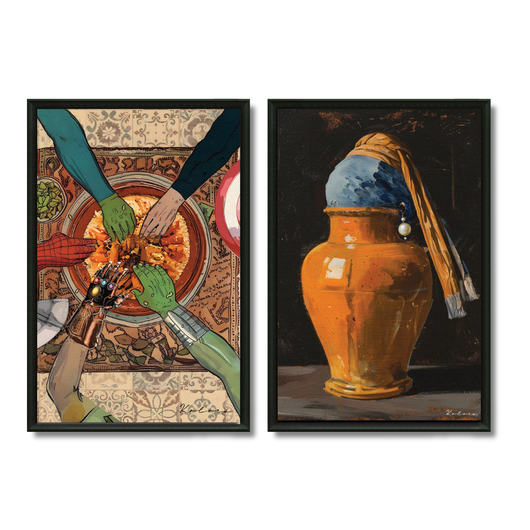 Duo tableaux décalage marocain pack coloré