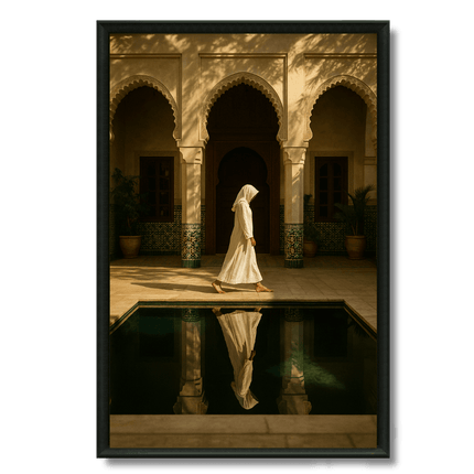 Tableau Marocain - La femme voilée au riad Marocain - Kolors France