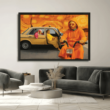 Tableau marocain – Icones Taxi Blanc Pop Art - Kolors France