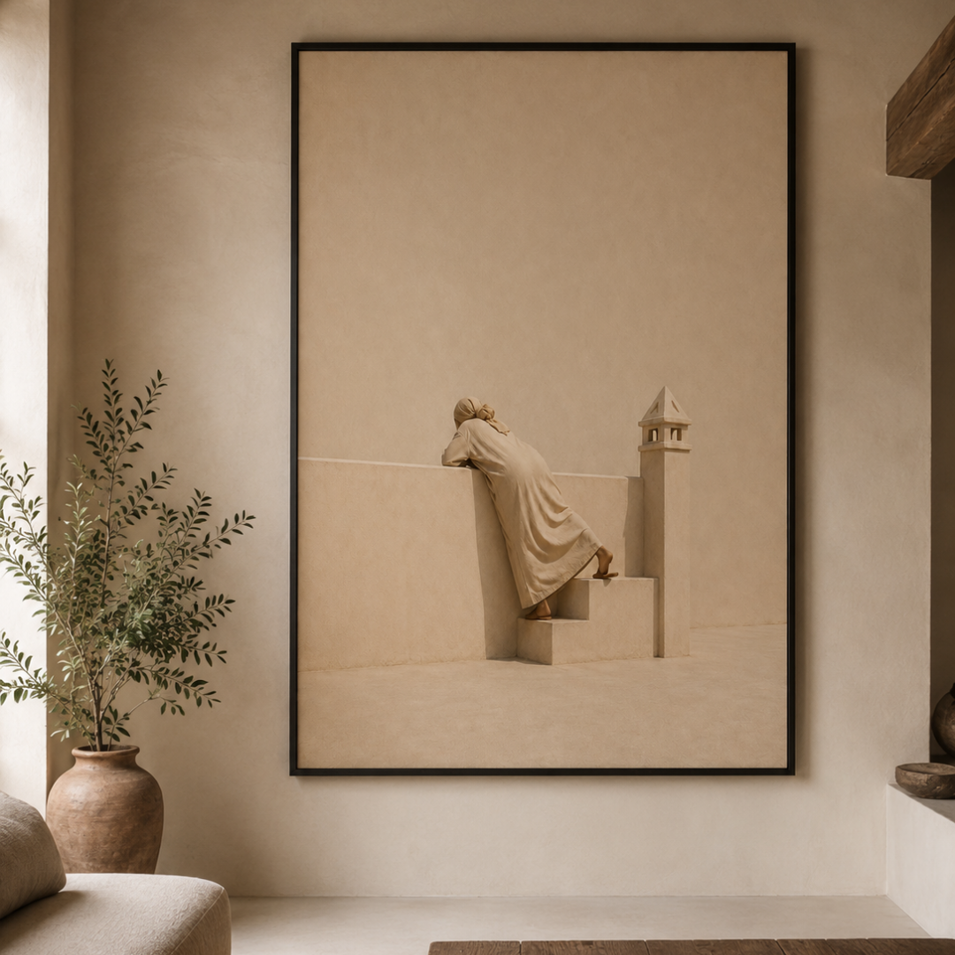 Tableau marocain – La Bergaga – XS : 30x20cm, Tableau en toile, Cadre Américain Noir