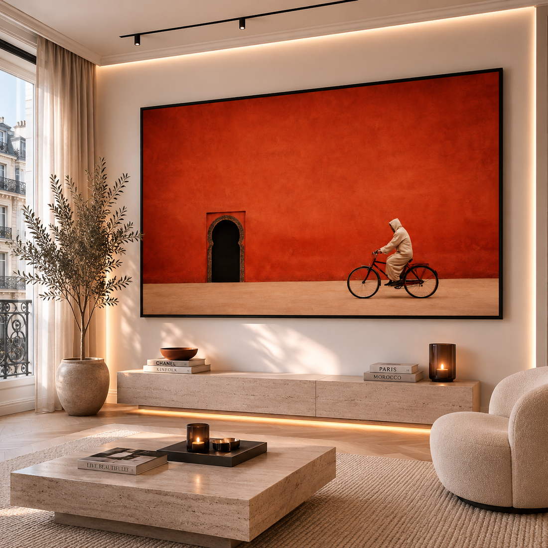 Tableau marocain – Balade Rouge – XS : 30x20cm, Tableau en toile, Pas de cadre