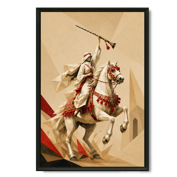 Tableau marocain – Tbourida Femme Géométrique