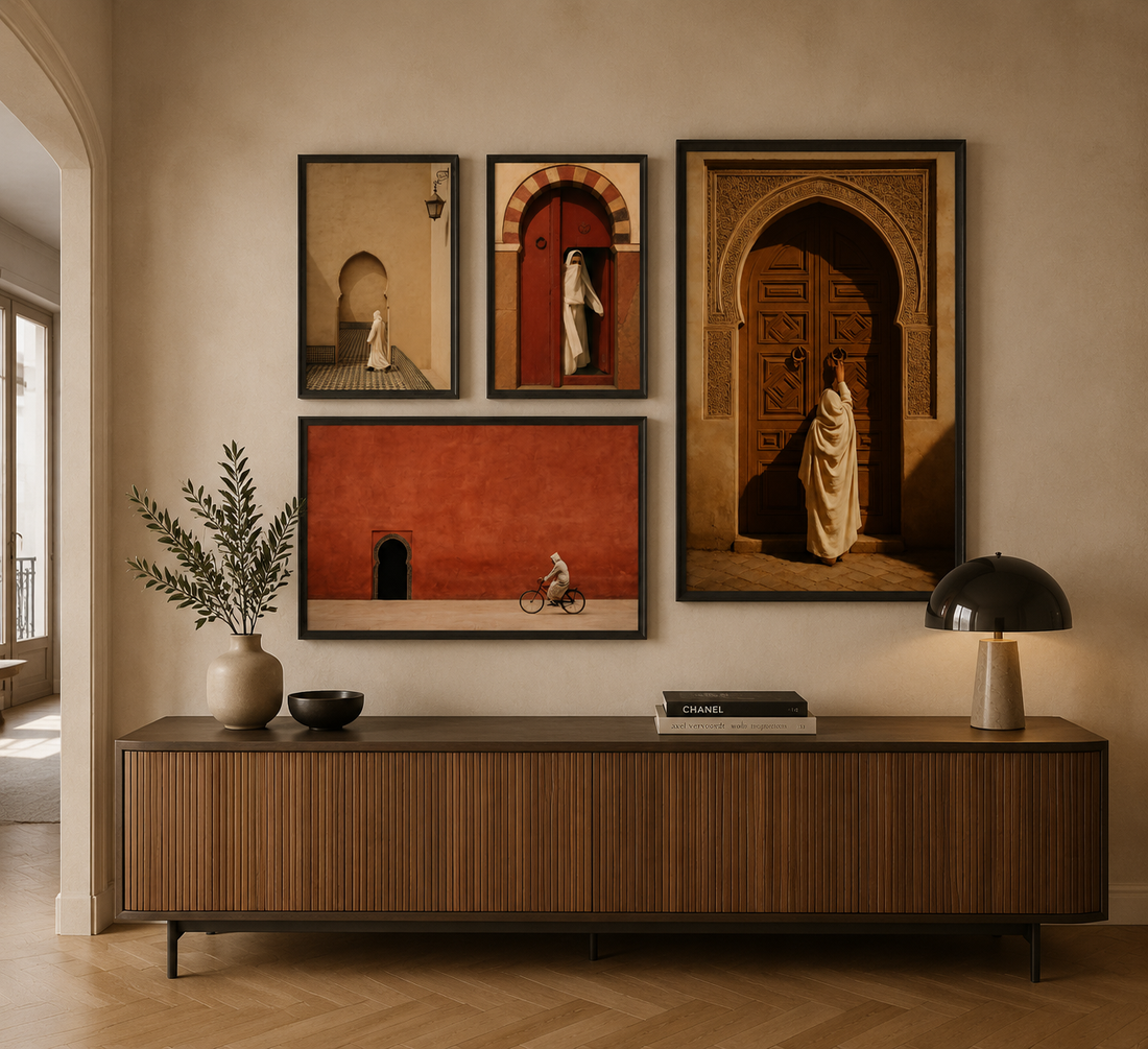 Composition Murale 2 - Le Maroc 1950 – 1x 120Hx80L cm + 1x 60H80L cm + 2x 60H40L, Tableau en toile, Pas de cadre