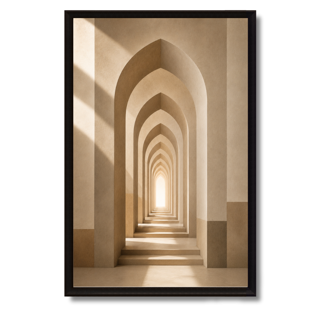 Tableau Islamique – La porte infinie – XS : 30x20cm, Tableau en toile, Pas de cadre