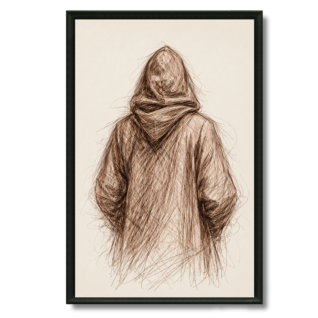 Tableau marocain – Jellaba Draw – XS : 30x20cm, Tableau en toile, Pas de cadre