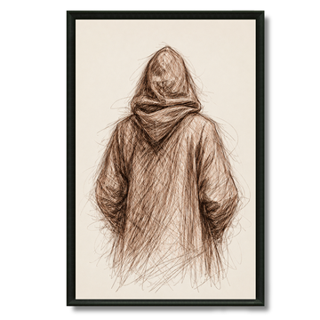 Tableau marocain – Jellaba Draw – XS : 30x20cm, Tableau en toile, Pas de cadre