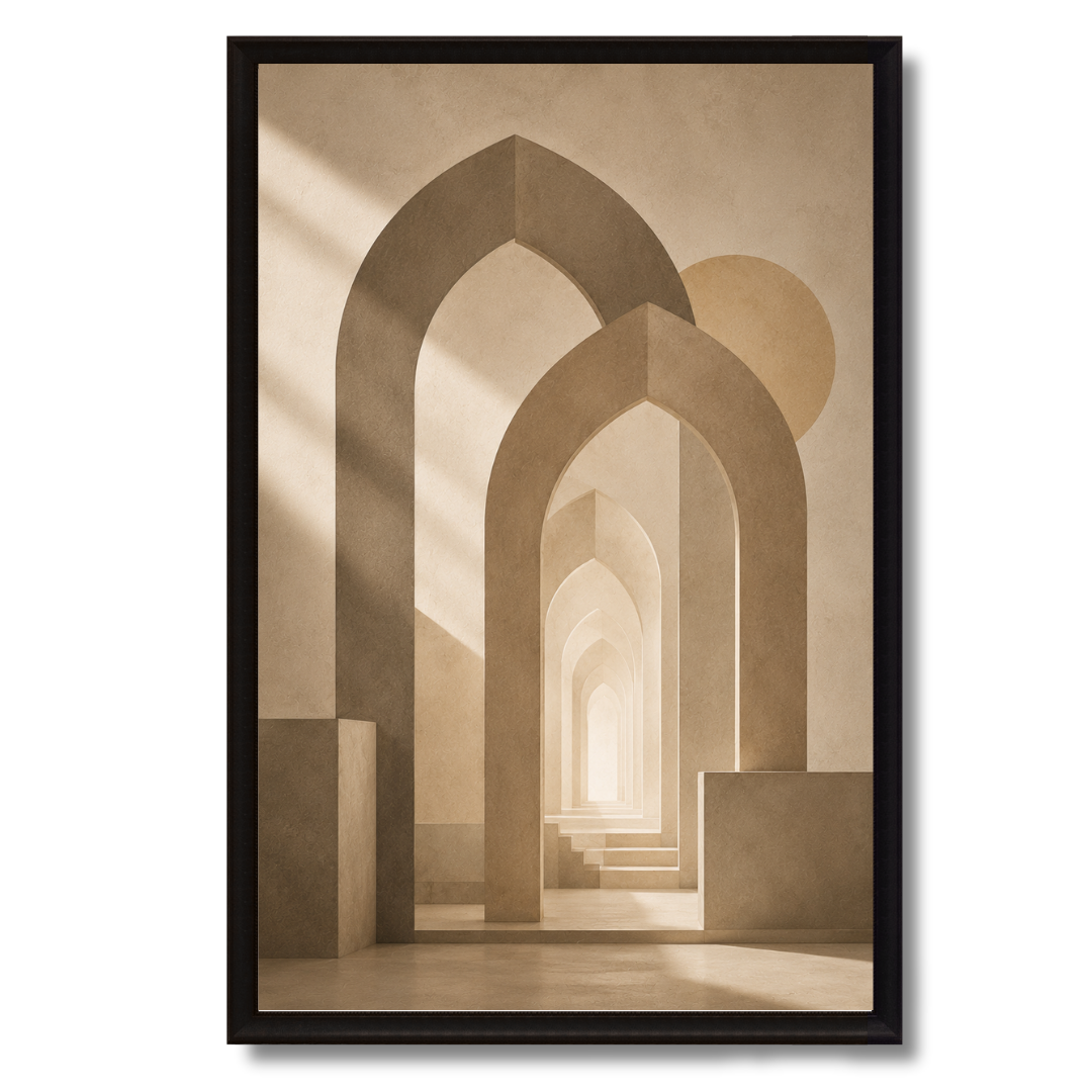 Tableau Islamique – La porte du bonheur – XS : 30x20cm, Tableau en toile, Pas de cadre