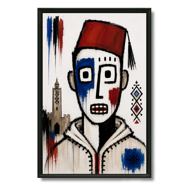 Tableau marocain – Figurine au Tarbouch