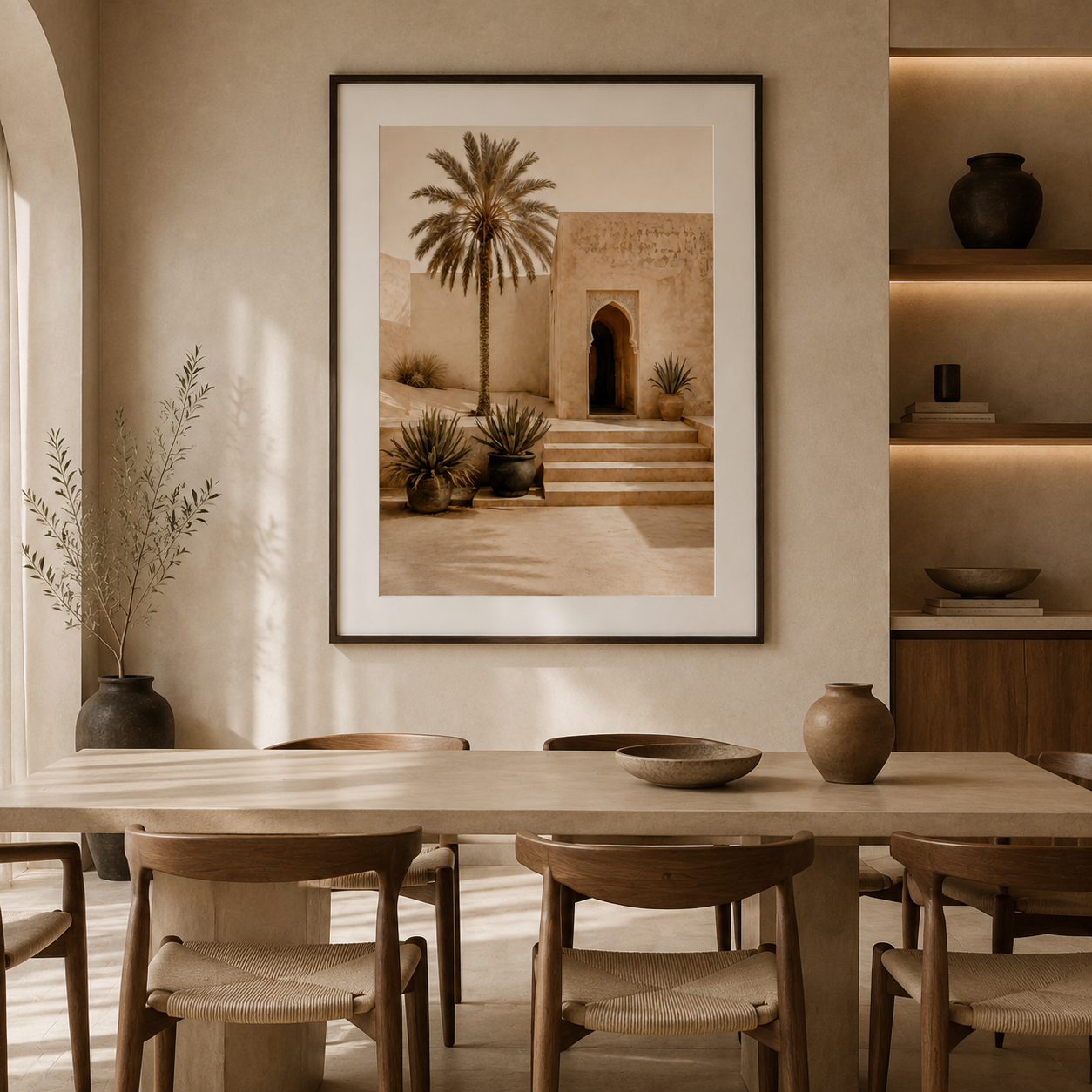 Tableau encadré Marocain – Éclat d'Atlas – Tableau Encadré Premium, S : 30x20cm, Cadre Blanc Mat
