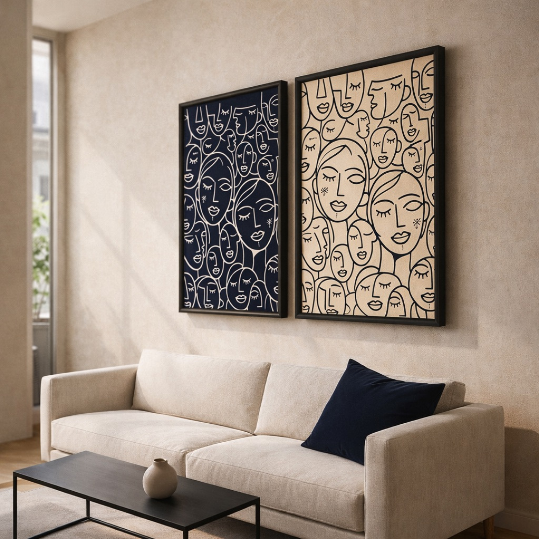 Duo tableaux amazigh draw marocain détail