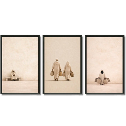Triptyque Tableaux - Lhajj et Lhajja Routine
