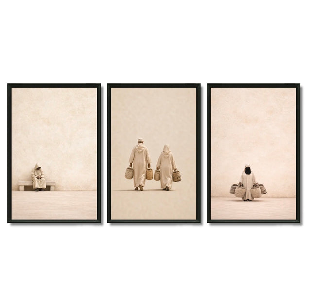 Triptyque Tableaux - Lhajj et Lhajja Routine