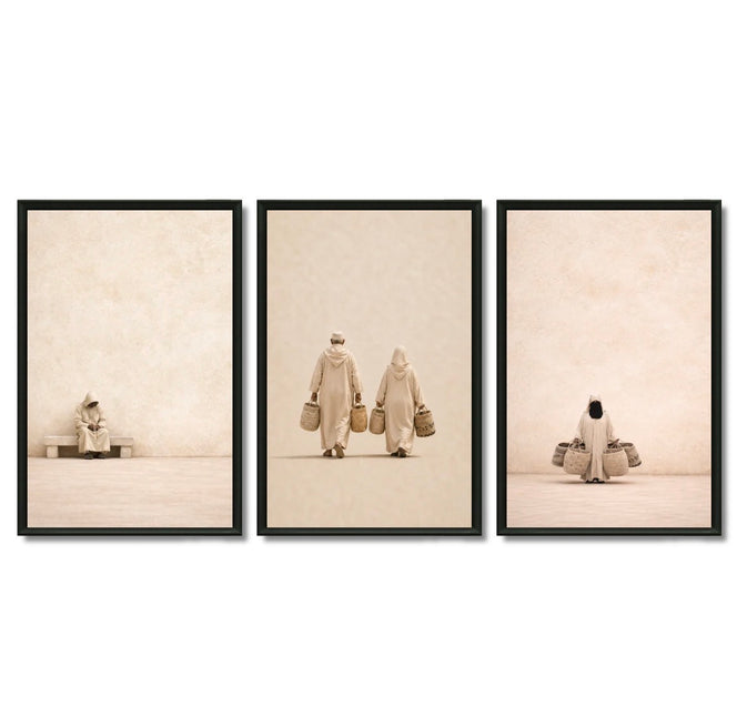 Triptyque Tableaux - Lhajj et Lhajja Routine