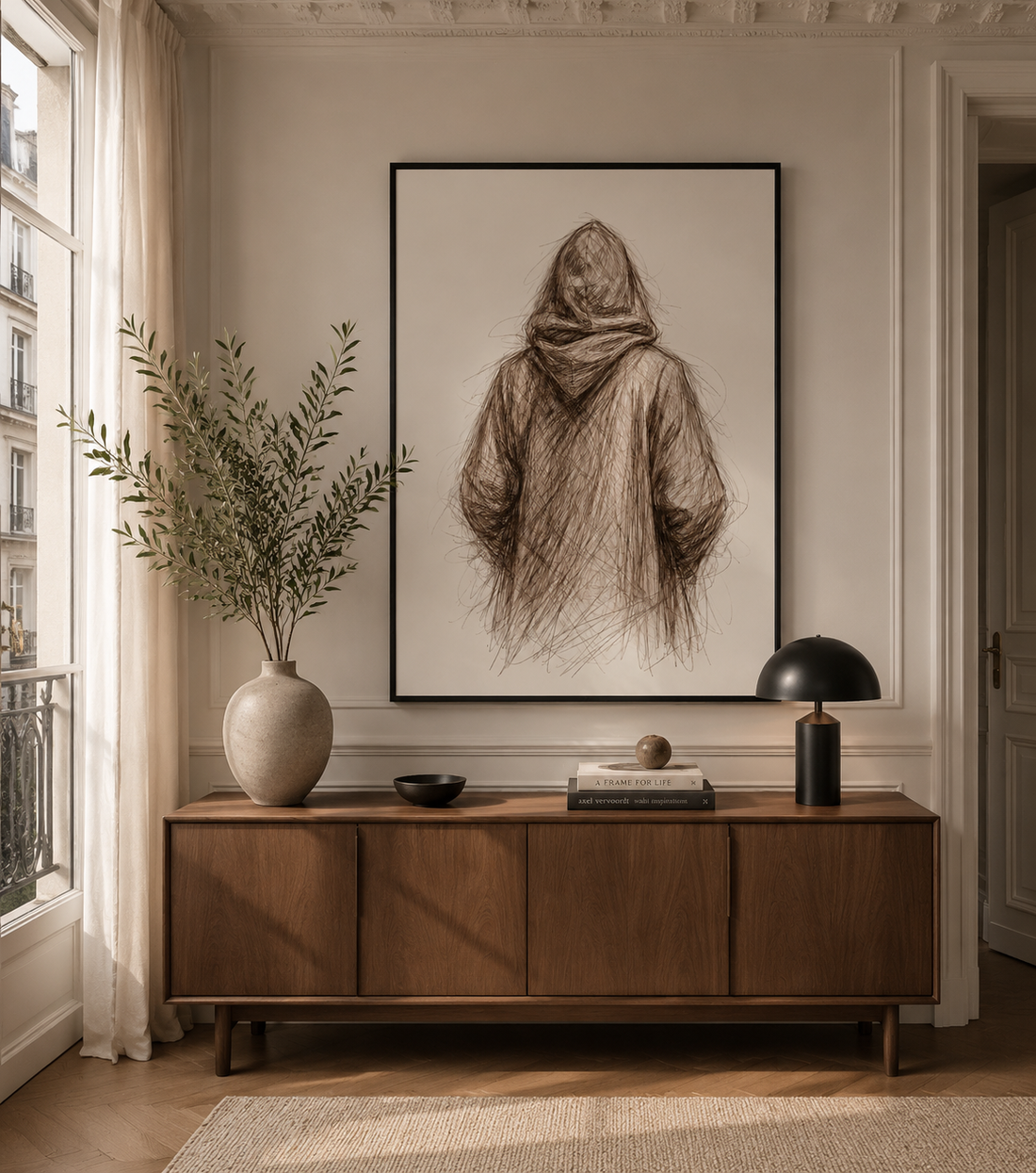 Tableau marocain – Jellaba Draw – XS : 30x20cm, Tableau en toile, Pas de cadre