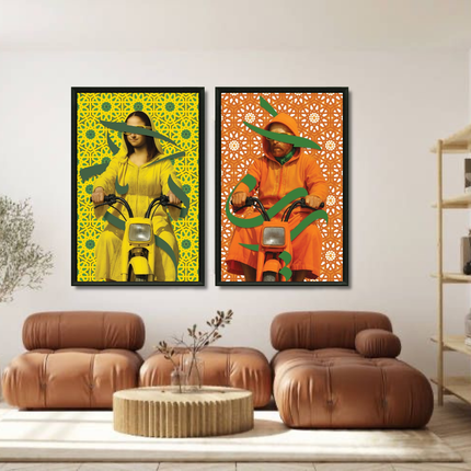 Duo Tableaux Pop Art Marocain