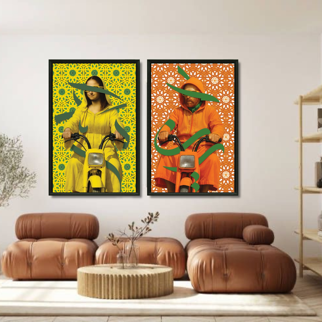 Duo Tableaux Pop Art Marocain