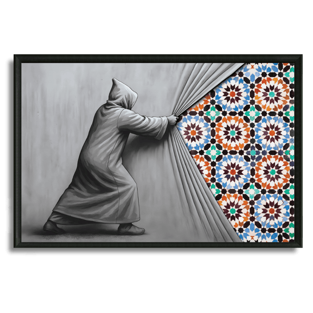 Tableau Marocain - Djellaba & Zellige multicolore - Kolors France