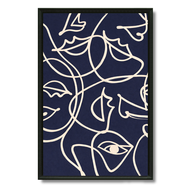 Tableau Art déco – Visages Bleu Nuit